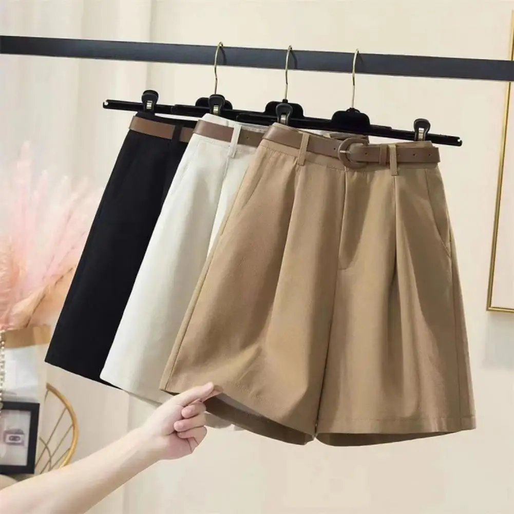 Pantaloncini da donna estivi a vita alta larghi a-line OL tasca stile pendolare pantaloncini da ufficio pantaloncini Cargo