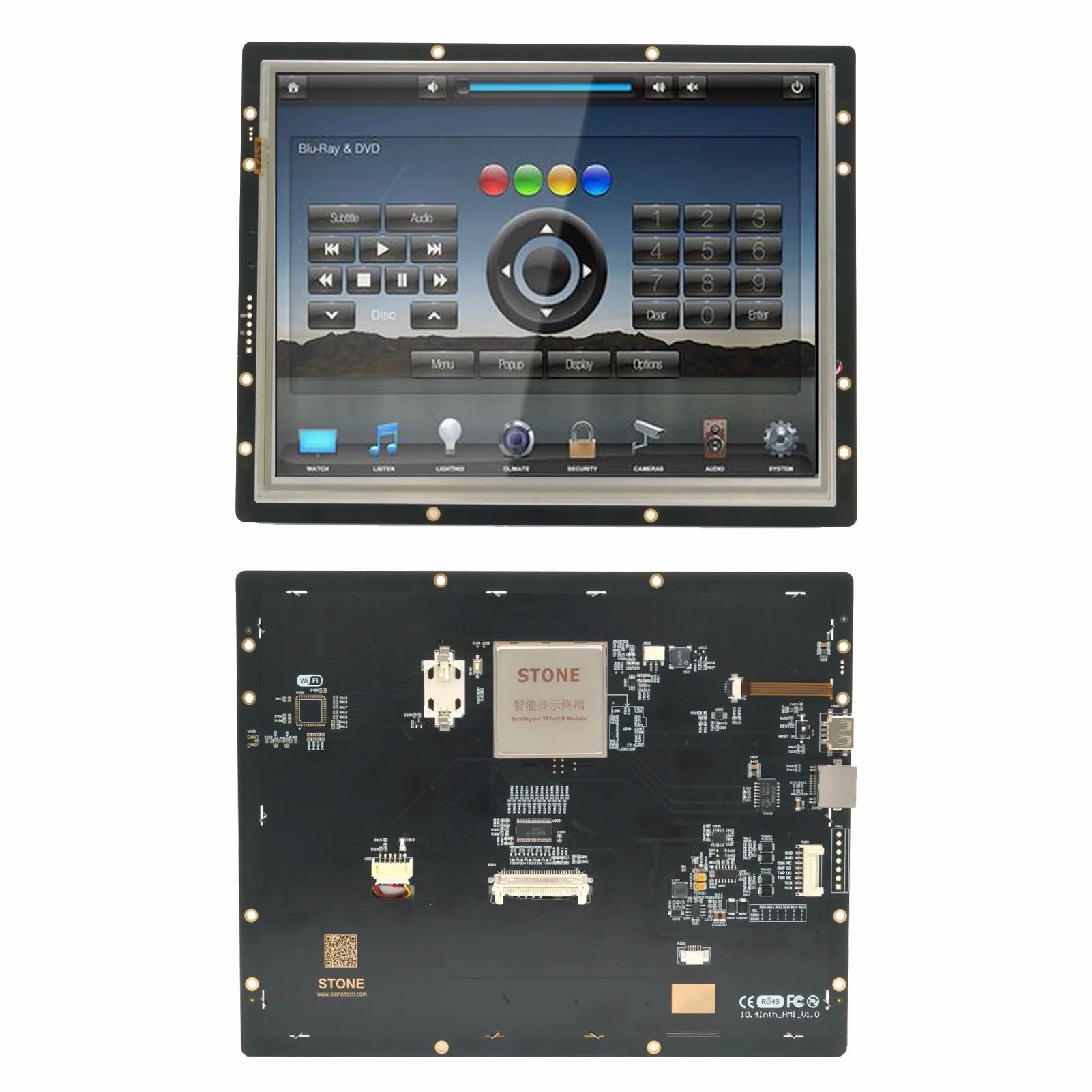 

10.4" Smart HMI Monitor JSON code to TFT-LCD Module and HEX Code to Customer is MCU Write a simple program for MCU to control