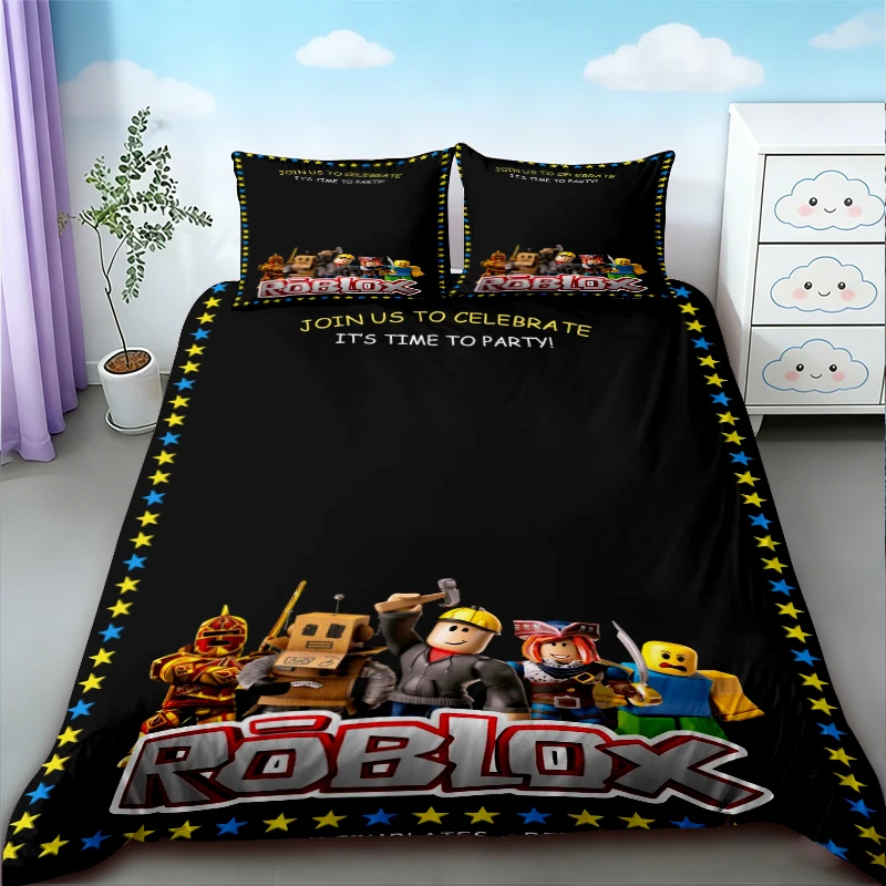 

Duvet Cover Roblox Cartoon Bedding Set Quilt Cover for Children Teens Bedroom Decor Dormitory Birthday Gifts