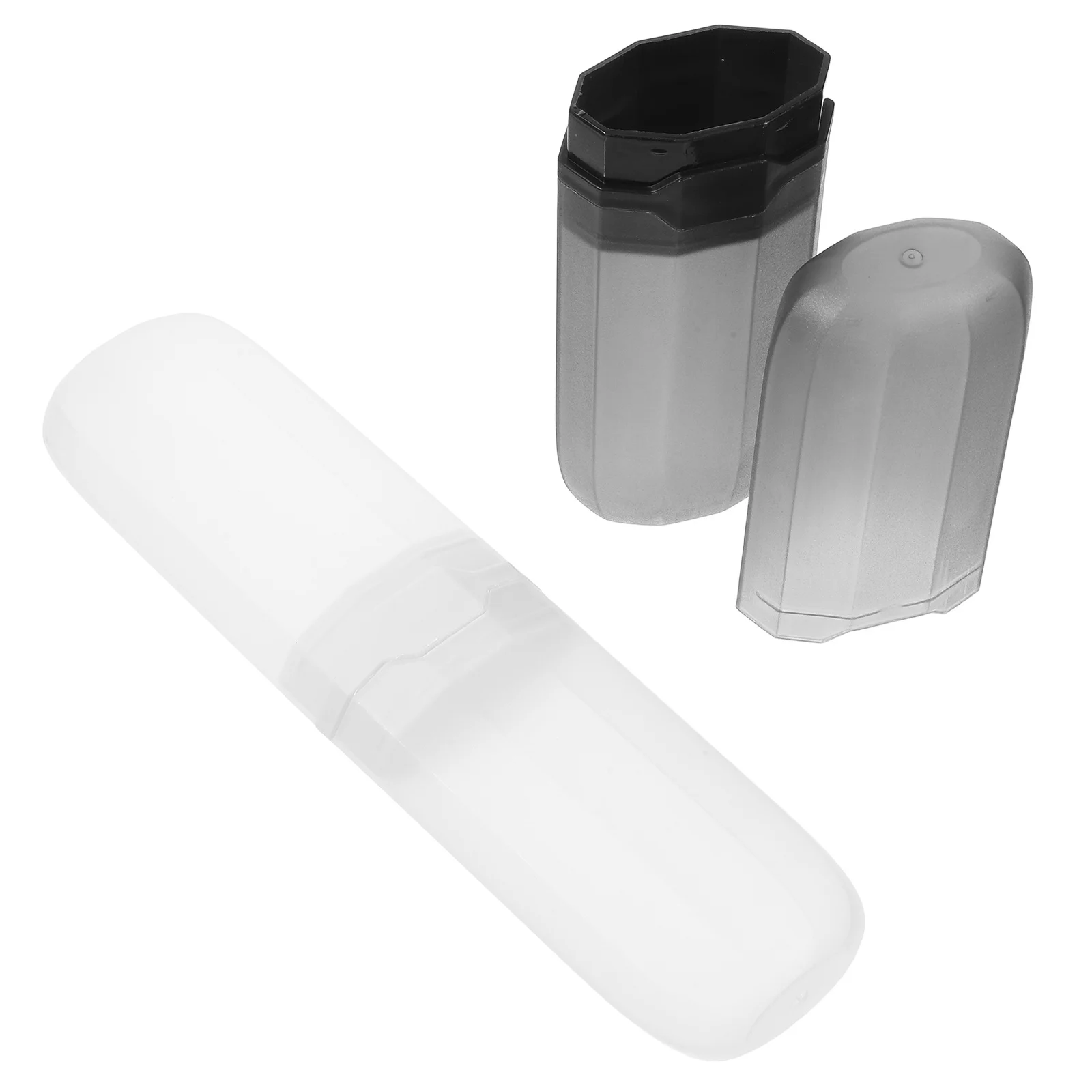 

2pcs Portable Toothbrush Case Compact Travel Toothbrush Container Waterproof Small Toothpaste Holder Sturdy Pp Material For