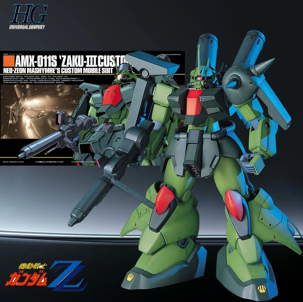 

Bandai Original GUNDAM HG Series AMX-011S 'ZAKU-3 CUST0M'1/144 Anime Action Figure Assembly Model Toys Collectible Model For