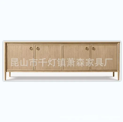 

RH Американский шкаф для хранения ТВ из цельного дерева, вилла, клубная кровать и мебель для гостиной для завтрака, экспортные поставки Amazon для внешней торговли