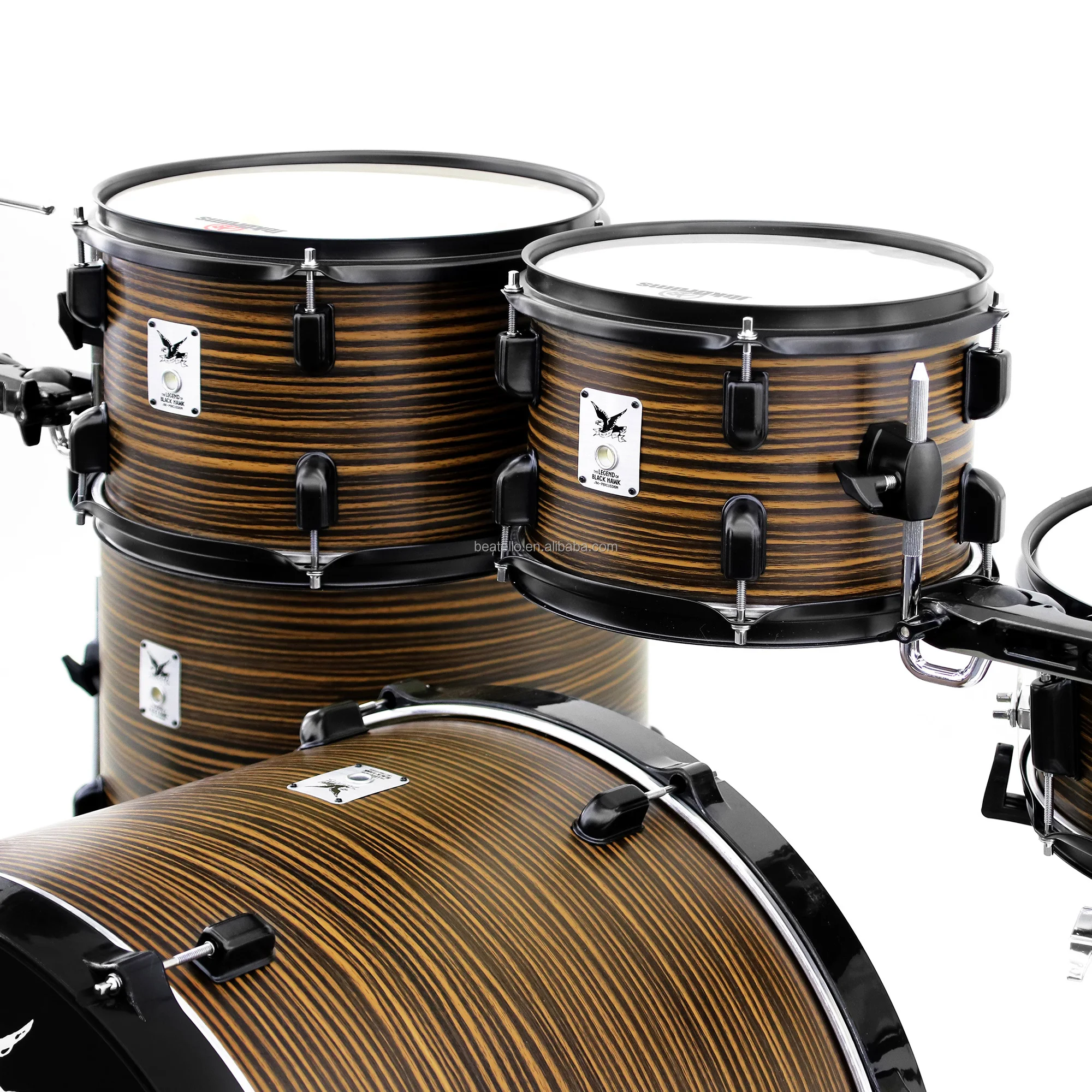 Instrument Basswood Drum Set High Quality Full Sizes Drum Kit 5 Piece Full Set With Cymbals Hardware Throne