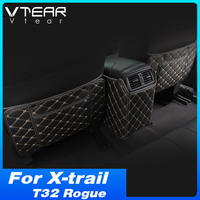 Vtear Car Back Seat Anti-kick Mat Leather Interior Protector Cover with Storage Pocket Accessories For Nissan X-trail T32 Rogue