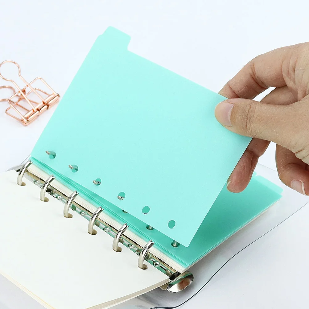 

A7 Plastic Loose-Leaf Dividers for Notebook Planner Binder Journal Page Organizers Sturdy PP Divider Pages Index Tabs for Notes