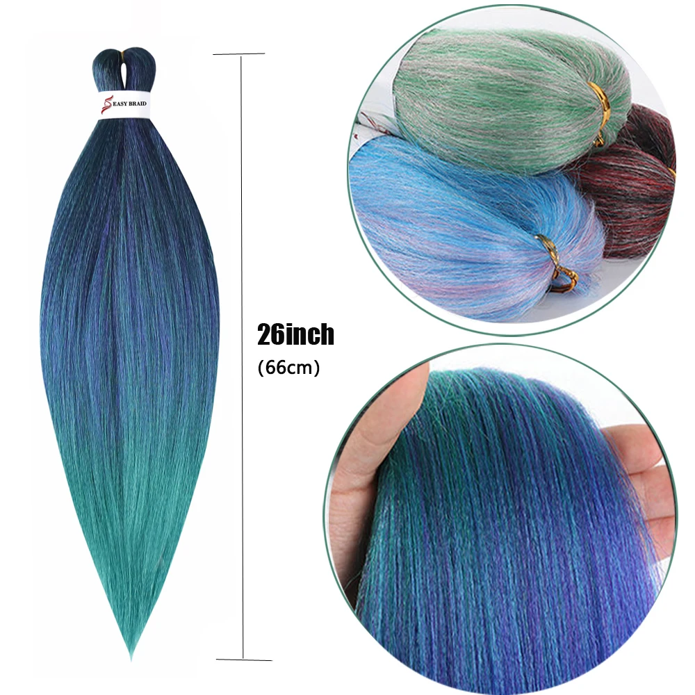 Capelli intrecciati Estensioni dei capelli pre-allungati da 26 pollici per trecce afro all'uncinetto Capelli finti sintetici Fai da te Opzione multicolore Treccia jumbo