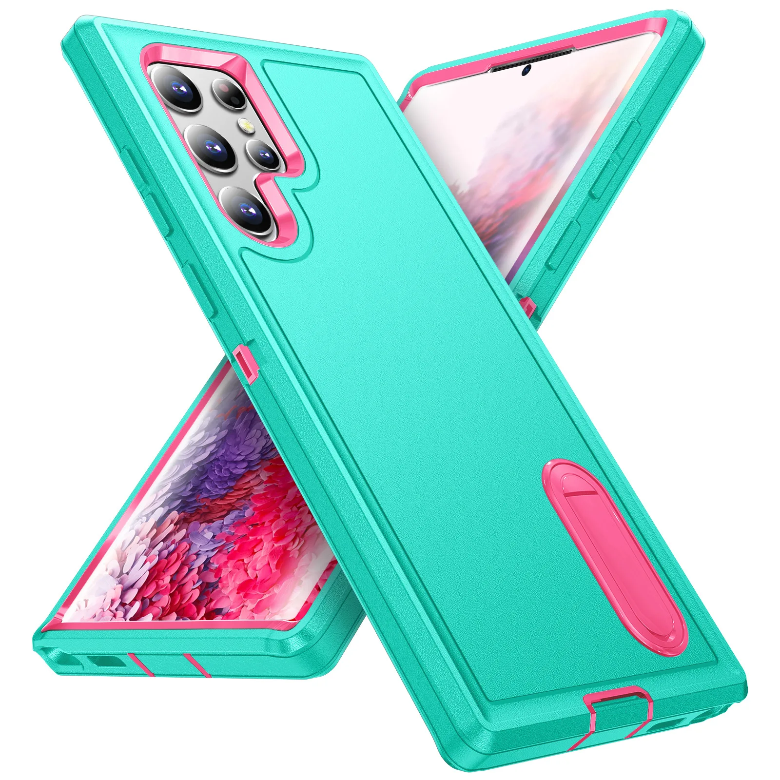 Hülle für Samsung Galaxy S26 Ultra S25 Edge S24 S23 A16 A56 Body 3-in-1 Stoßfeste Robuste Kratzfeste Schutzhülle mit Ständer – Detail 15