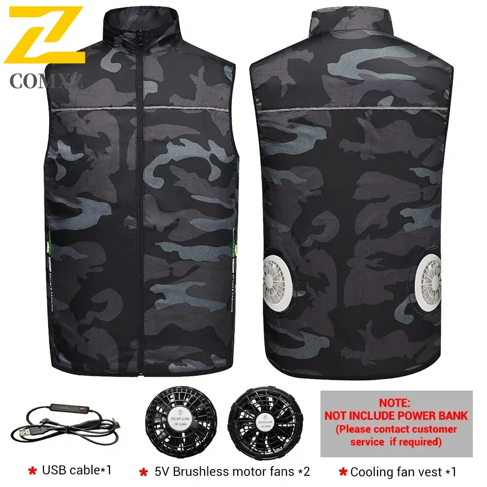 

Men's Ice Vest Fan Air Conditioner Clothes Cool Vest Sport USB Rechargeable Cooling Vest Workers Summer Camping Fishing Overalls