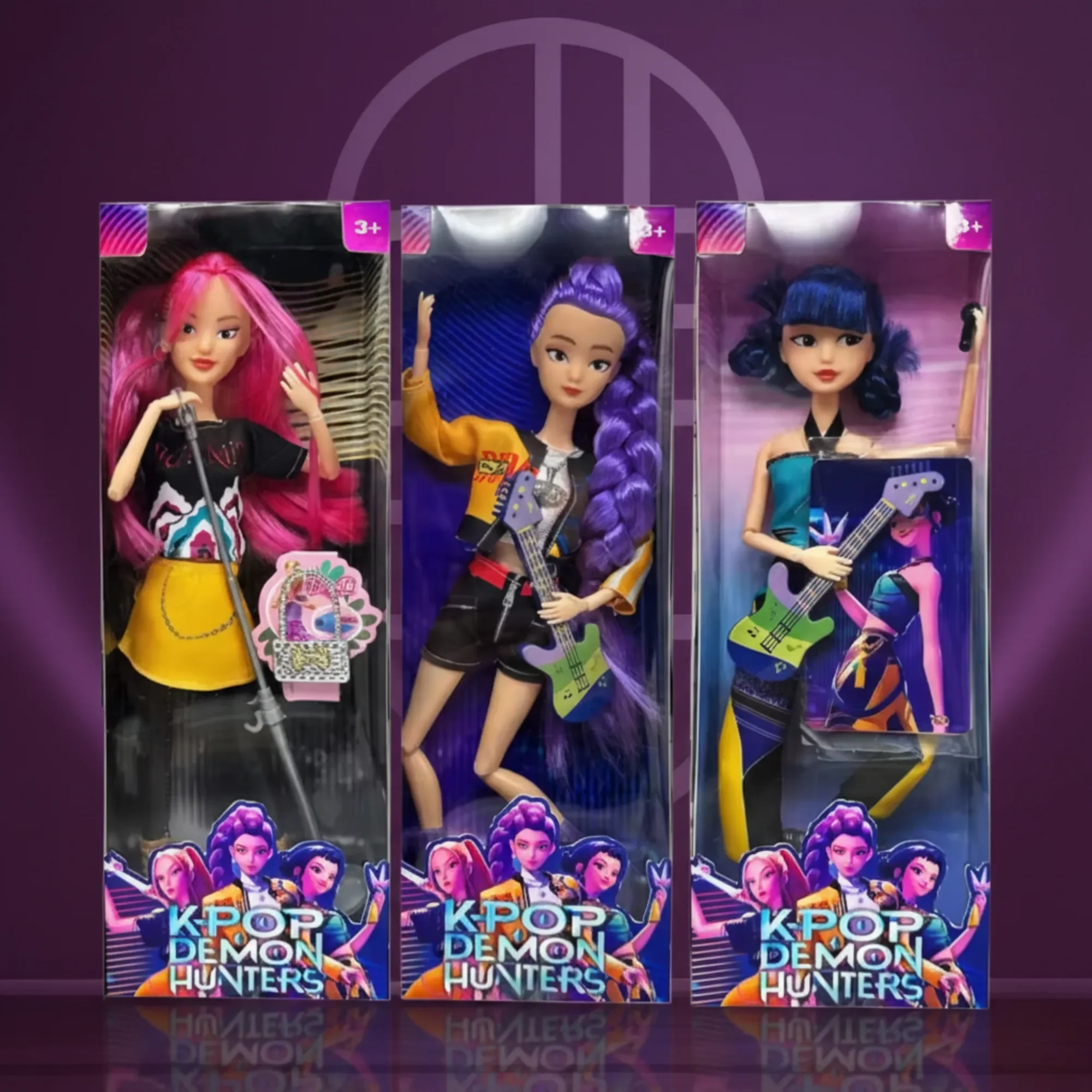 

3 Pcs Halloween Anime Figure Box - Kpop Demon Hunters Huntr/x Set, Rumi Mira Zoey Collectibles for Display & Decoration