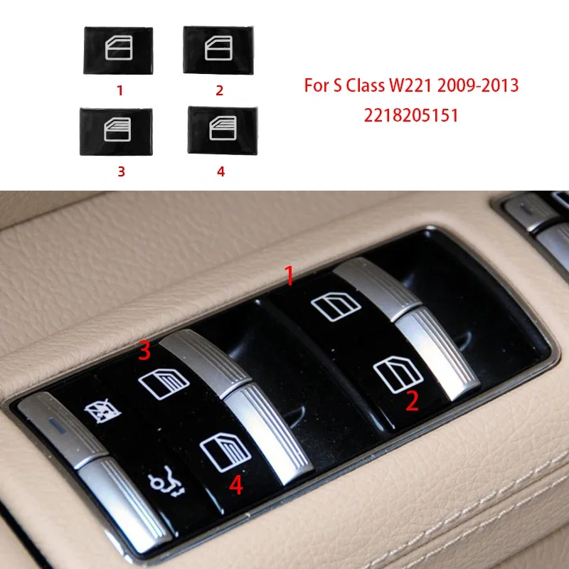 Car interior Window Glass Lifter Button Switch Cover For Mercedes Benz S class W221 Automotive Electric Glass Lift Switch Button