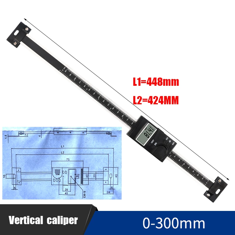 0-150mm 0-200mm 0-300mm 0-100mm Verticale digitale lineaire schalen Verticale schuifmaat 0,01mm
