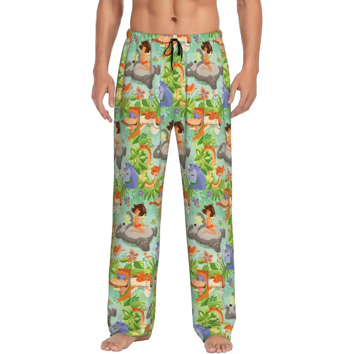 

Custom Print Men The Jungle Book Pajama Pants Musical Adventure Film Sleepwear Sleep Lounge Bottoms with Pockets
