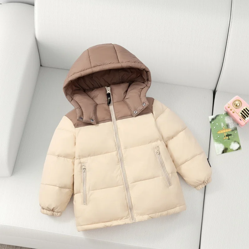 

Children Hooded Down Coats Boys Girls Autumn Winter Windproof Jackets New Fashion Thickend Warm Outerwear Kids Casual Clothing