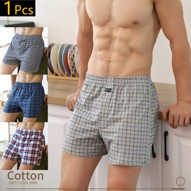 1PCS Plus Size M-XXXL Cotton Aro Pants Men\'s Underwear Flat Corner Pants Skin Friendly Comfortable Loose Home Large Waistband