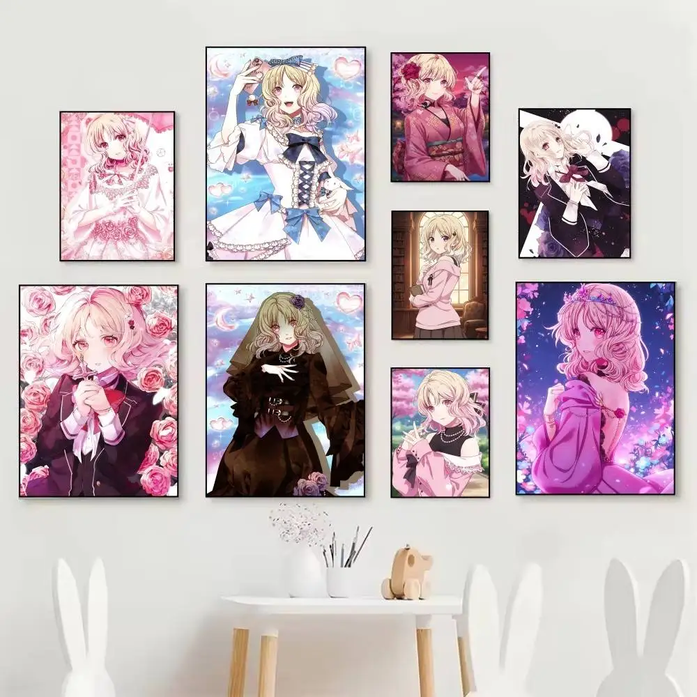 Classic Game D-Diabolik Lovers Komori Yui Anime Posters Fancy Wall Sticker for Living Room Bar Decoration Wall Decor