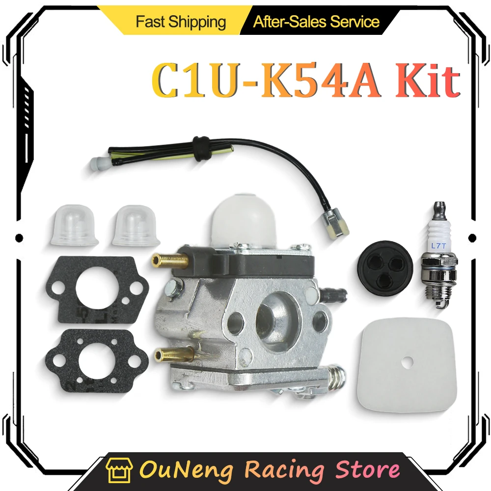 

Carburetor Kit For 2-stroke Mantis 7222 7225 7230 7234 Tiller C1U-K54A 12520013123 Fuel Hose With Air Filter Spark Plug