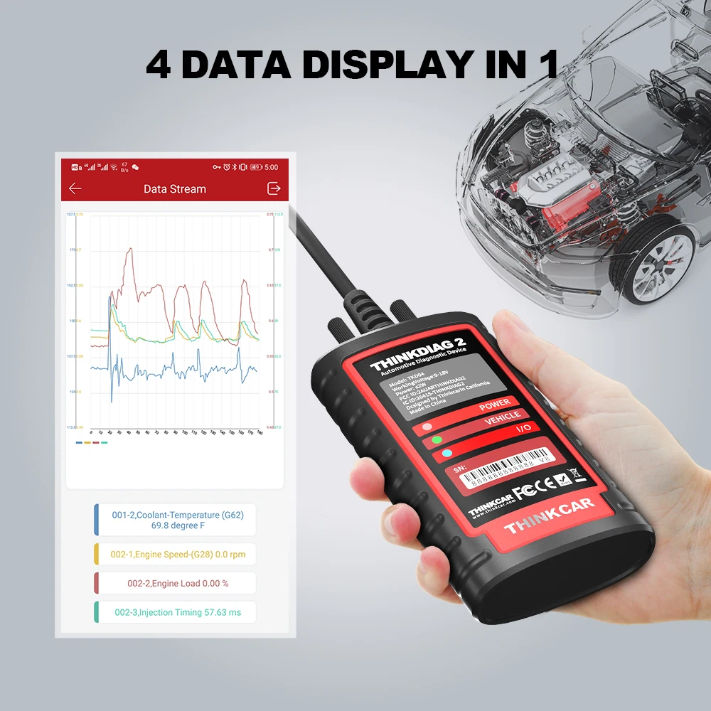 Escáner OBD2 ThinkCar ThinkDiag 2 Bluetooth Con CAN-FD – 15 Servicios De Reset, Para GM Y Más