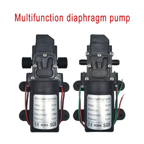 Bomba de agua de diafragma de alta presión, Micro bomba de agua eléctrica negra, autocebante, pulverizador de agua para coche, 12V, 120psi, 5LMin