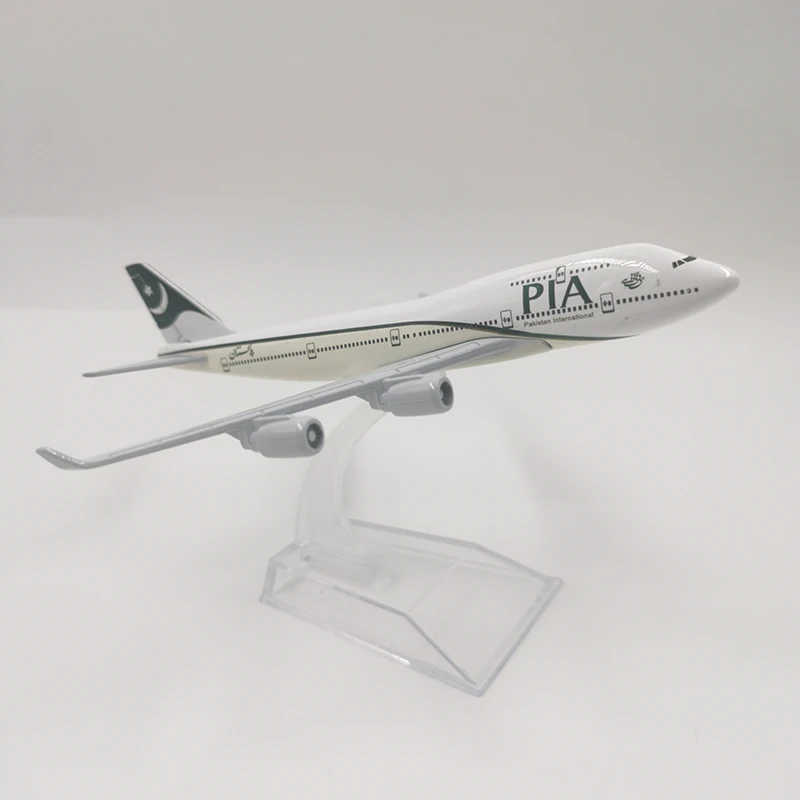 JASON TUTU 1/400 Scale Diecast Metal Pakistan Airlines Boeing 747 PIA B747Aircraft Model 16CM Miniature Authentic Collecti Gift