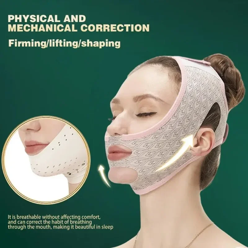 Face Elastic Slimming Bandage V Line Face Shaper Women Chin Cheek Lift Up Belt Facial Massager Strap Sculpting Tightening Skin