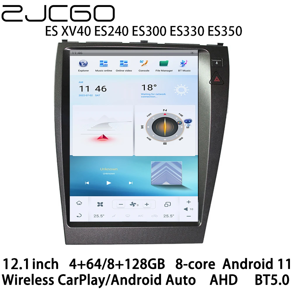 

Автомобильный мультимедийный плеер ZJCGO, стерео, GPS, радио, навигация, Android 11, экран для Lexus ES XV40 ES240 ES300 ES330 ES350 2006 ~ 2012