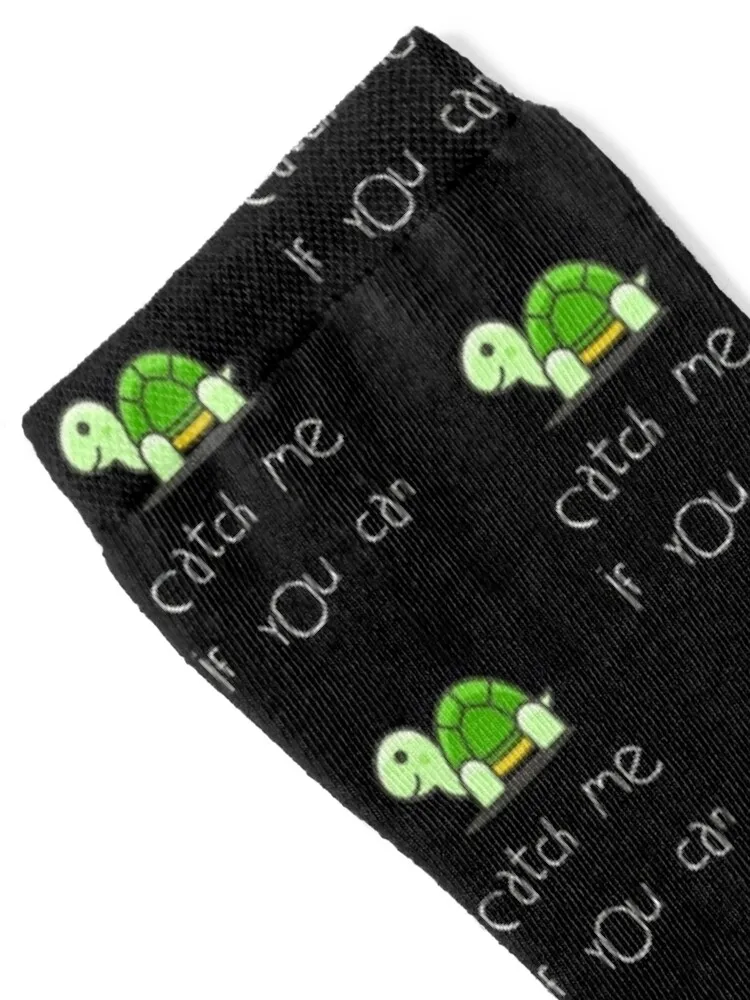 Turtle Running - Catch me if you can Socks funny gifts halloween Heating sock cycling Socks For Men Women's
