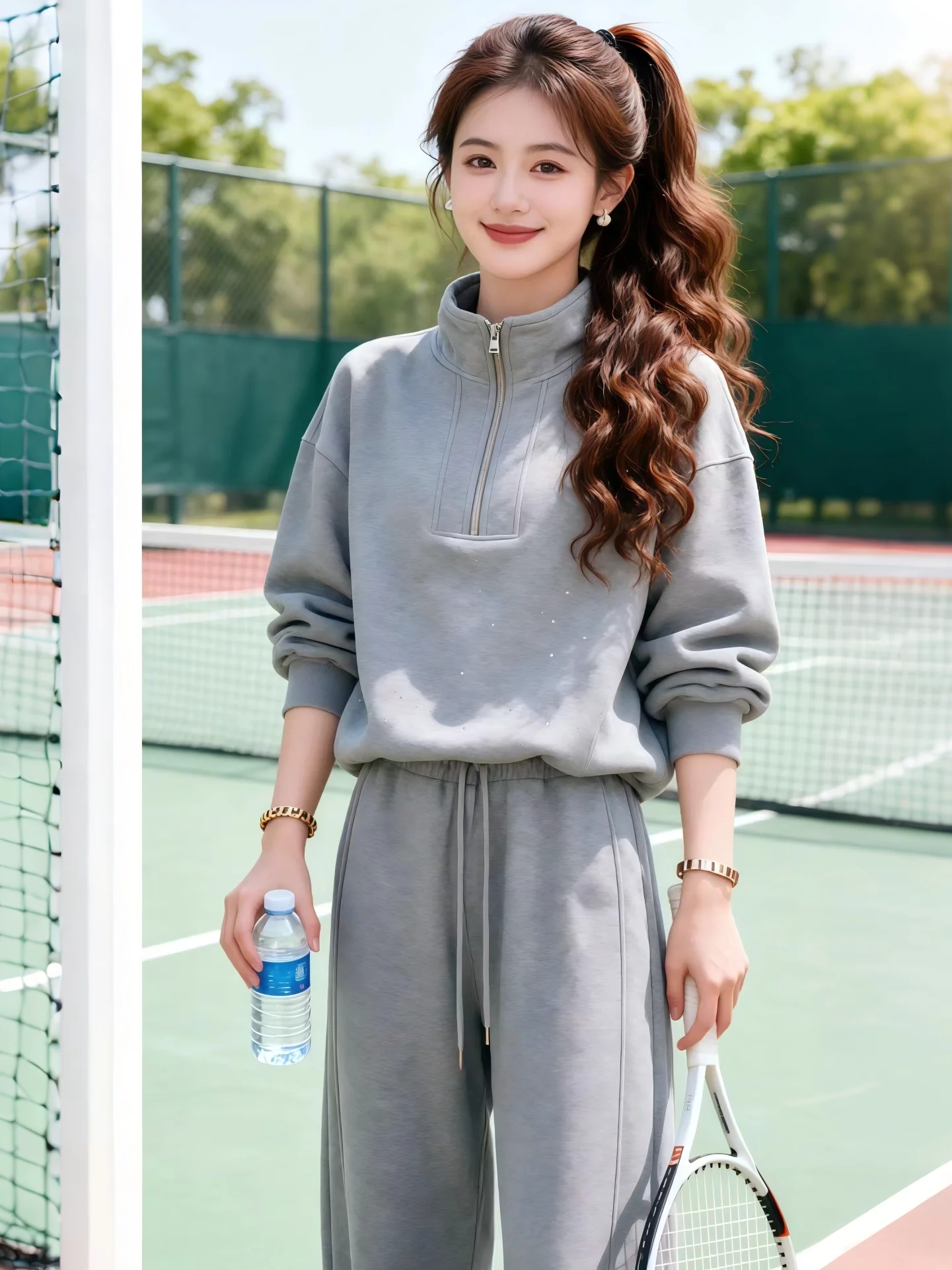 

Early Spring Korean Style Women's Sweatshirt Wide Leg Pants Two Piece Set Fashionable Commute Wind Long Sleeve Hoodie Spring ...