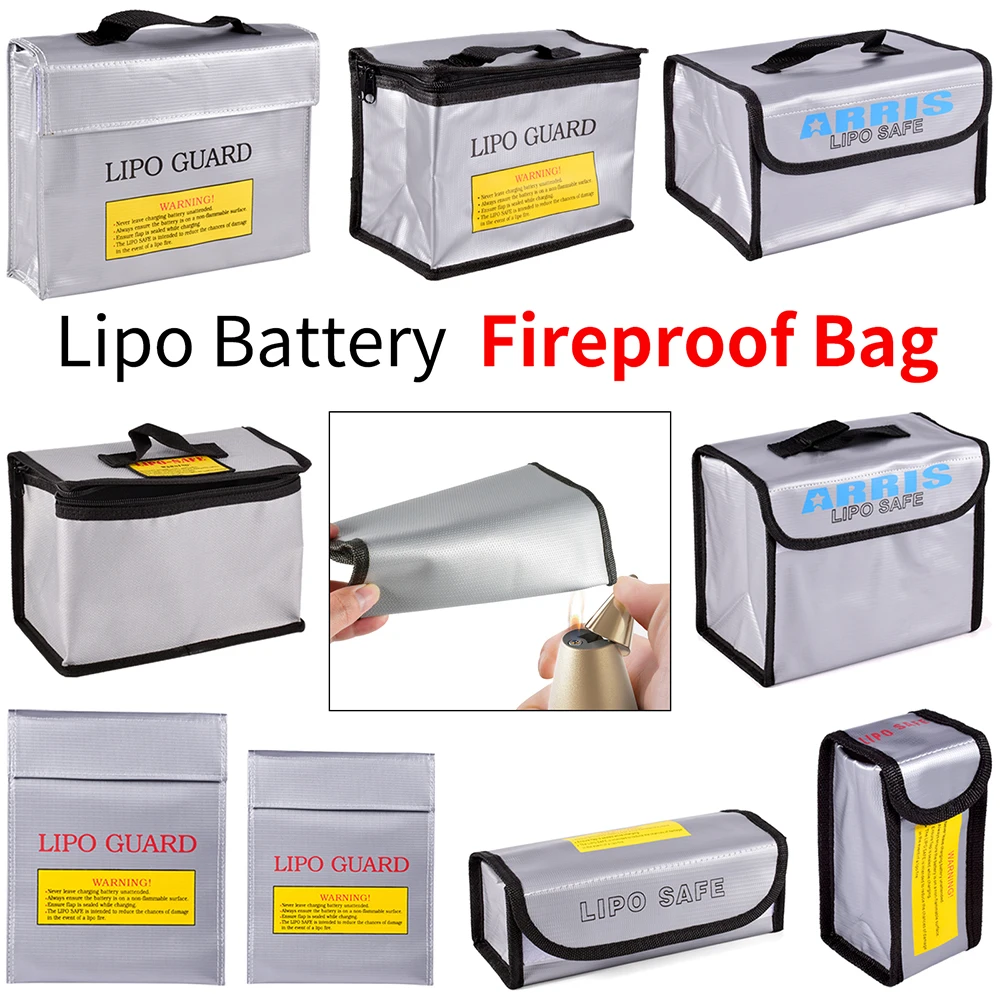 Lipo Guard Battery Safe Bag Fireproof for RC Car Drone Batteries Travel Storage Charging Large Explosion-Proof Bags Portable