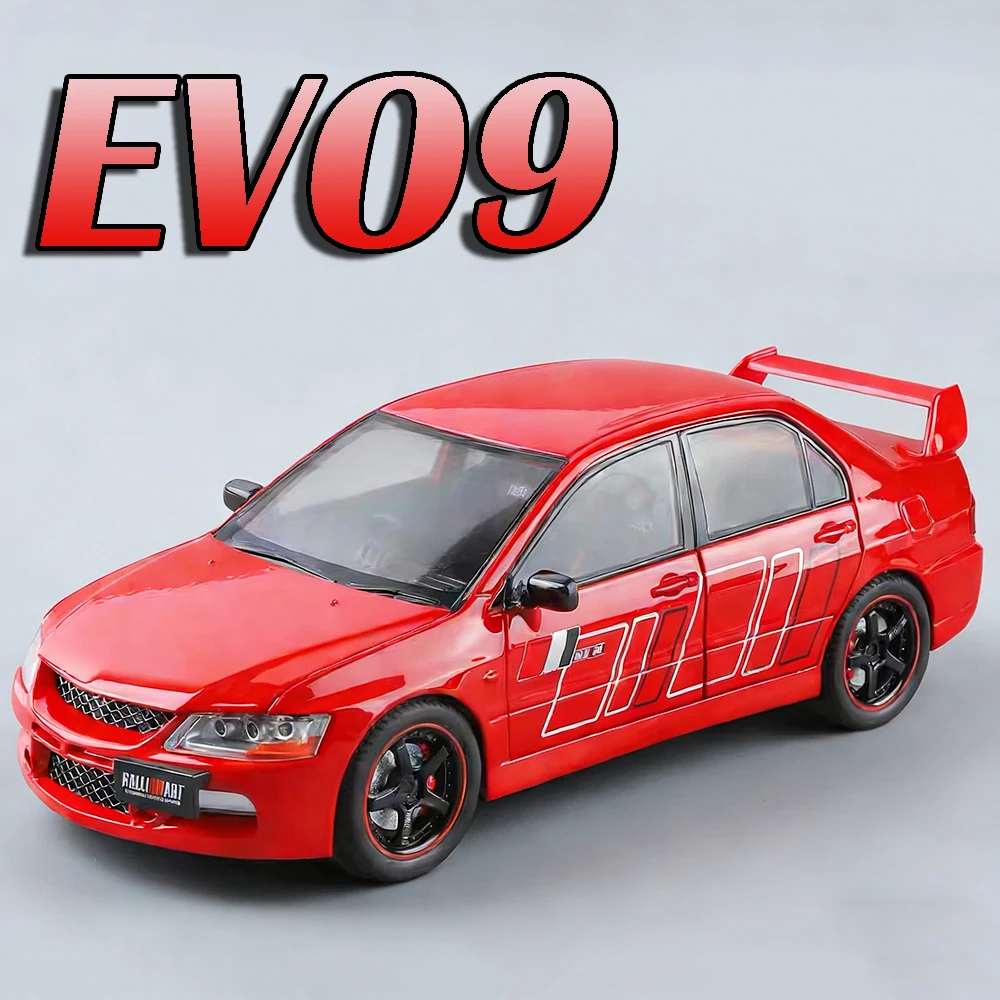 

1:24 Mitsubishi EVO9 спортивный автомобиль, игрушечные модели, литой под давлением сплав, передние колеса, рулевые двери, открытые, откатные, суперкар, игрушки для детей
