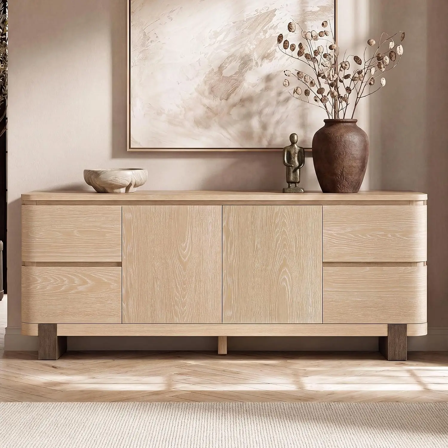 Oak TV Stand for TVs Up to 75