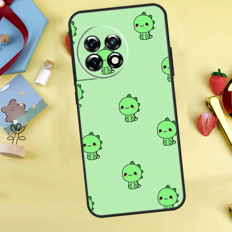 Fun Dinosaur Pattern Dino Case For OnePlus 11 12 13 R 9 10 Pro 8T 9RT 10T OnePlus Nord 4 CE 2 3 Lite N20 N30 Cover