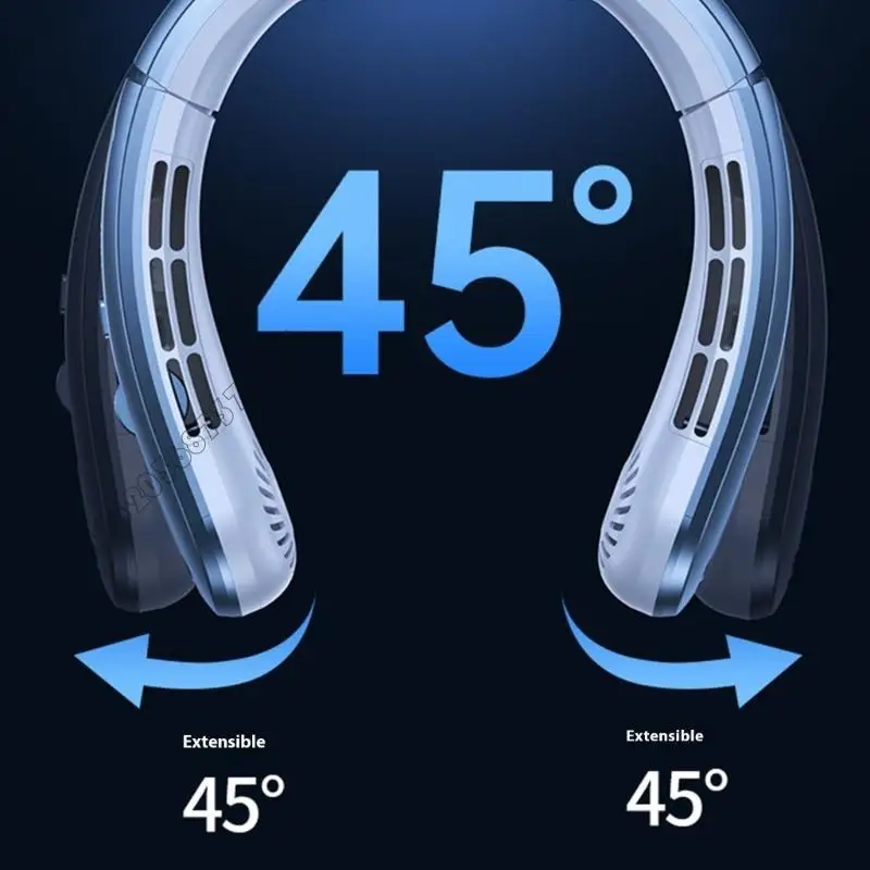 مروحة محمولة يمكن ارتداؤها قابلة لإعادة شحنها للنساء الرجال 5 سرعات عديمة النزف المنزل 4xfb #5