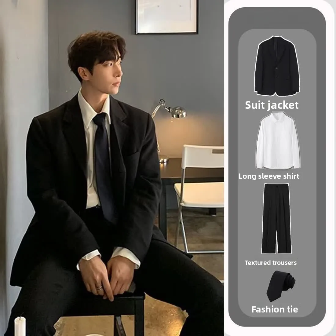 

XINIYA Мужской костюм-футболка на пуговицах Jaet, комплект из четырех предметов Briti Sle, повседневная осенняя верхняя одежда, модная мужская одежда Haome