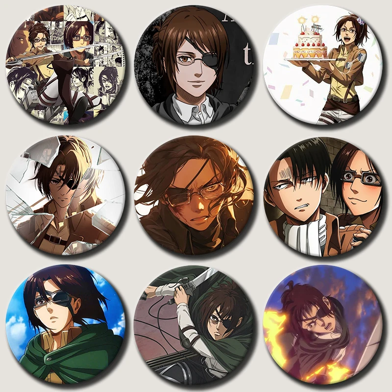 

58mm Anime Character Hange Zoe Soft Button Pin Cartoon Role Hange Zoe Brooch Creative Badge for Backpack Clothes Decoration Gift