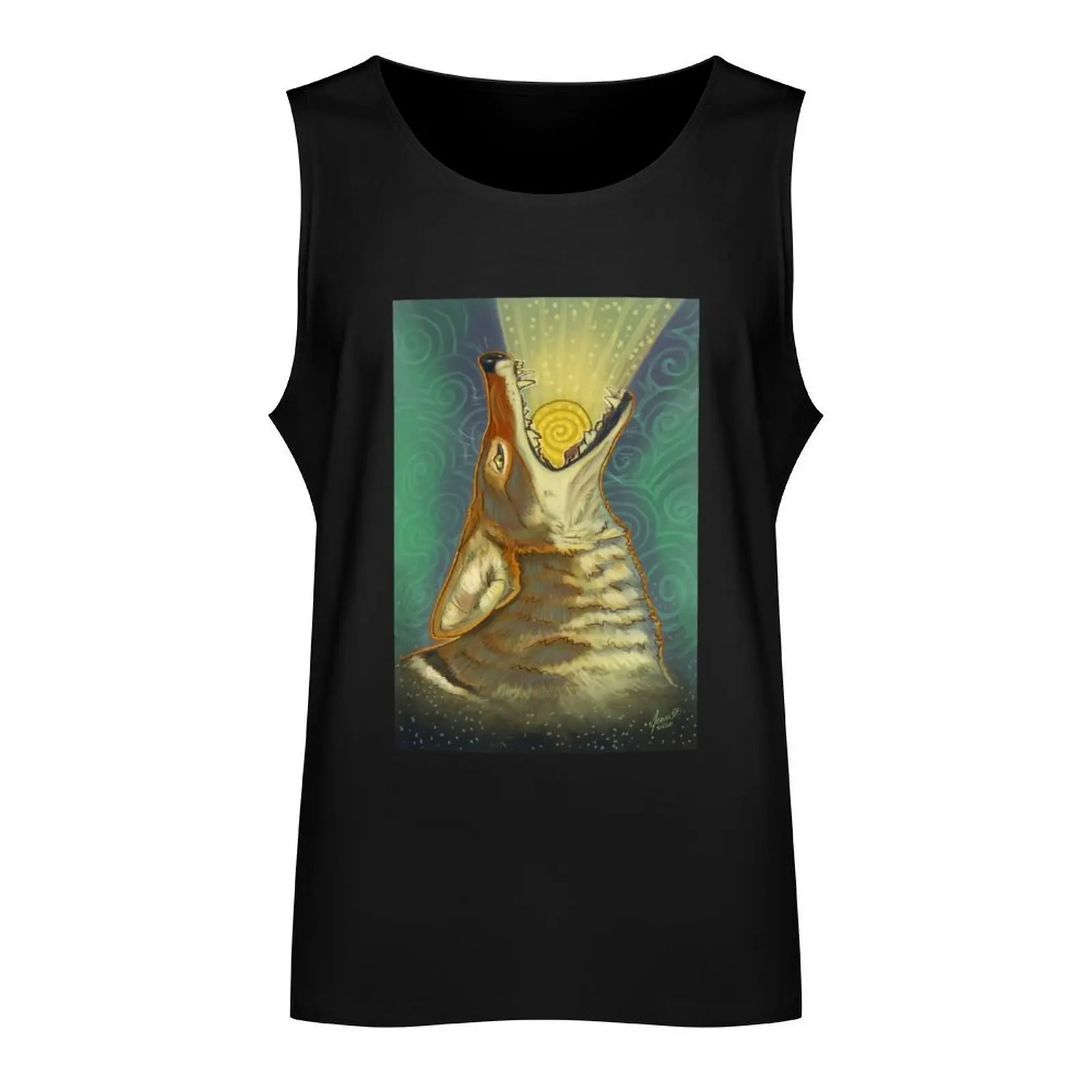 Coyote Steals the Sun Tank Top Top summer Gym wear t-shirt for man T-shirt men