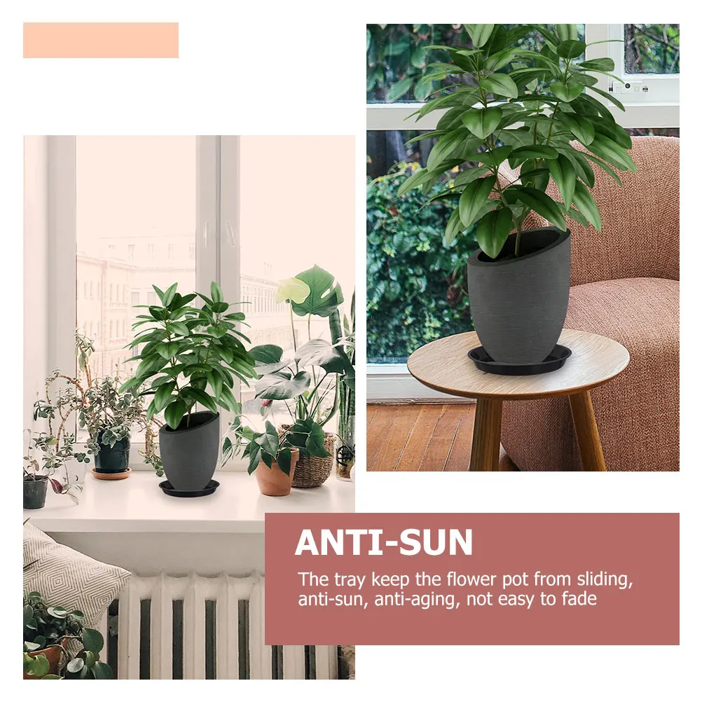 

10Pcs Round Flowerpot Trays Plastic Base for Potted Plants Collects Spilled Soil and Water Garden Balcony Home Decor Supplies