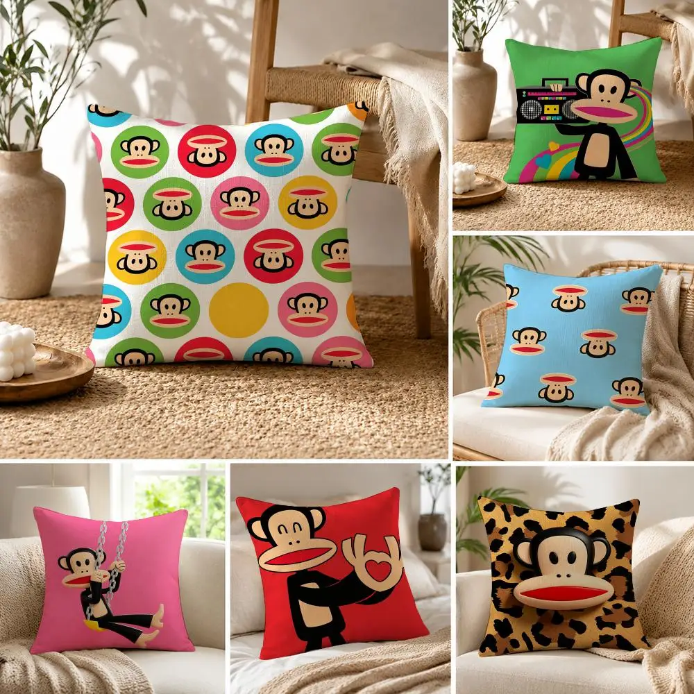 Capa de Almofada 1P-Cartoon Paul Frank Monkeys, Capa de Almofada para Sofá de Escritório, Capa de Almofada para Abraçar em Acampamento ao Ar Livre
