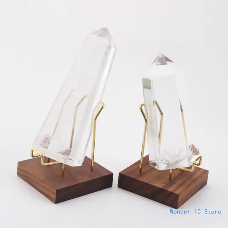 Walnut Crystal Display Stand Multifunction Crystal Ball Supplies for School Office Restaurant Tabletop