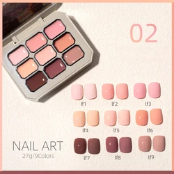 Solid Nail Gel Palette Mud Painting Spring Summer Color For Nail Art Design Semi Permanent Soak Off UV Gel Varnish 9 Colors Set