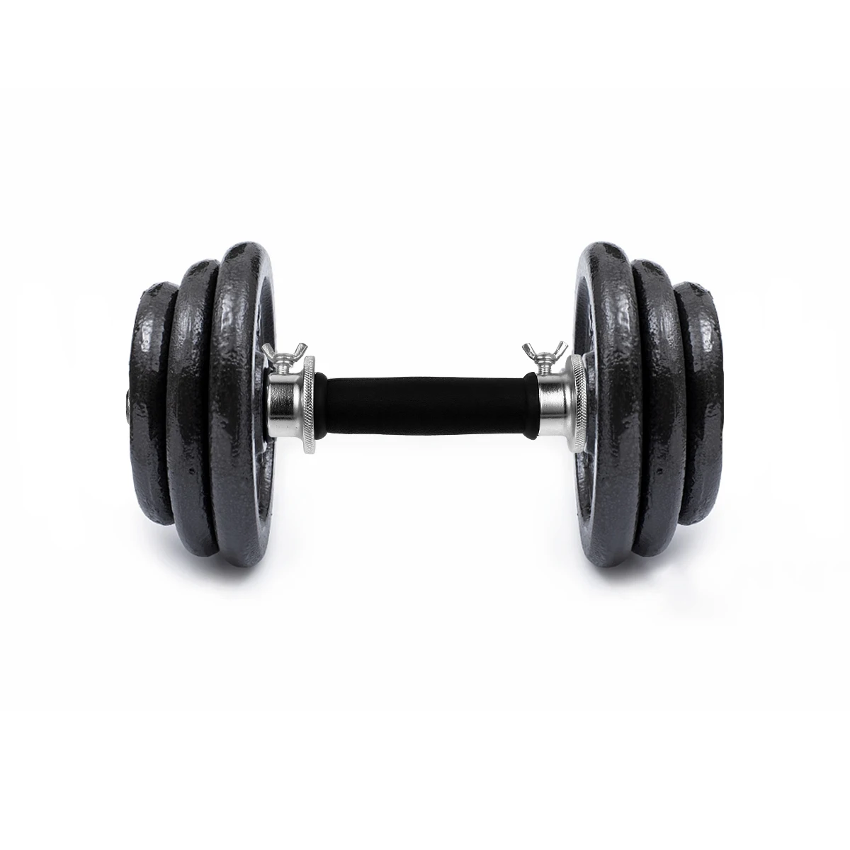 

Electroplating Dumbbell Bar Wide Grip Black Rubber Coated Steel Safety Nuts Dumbbell H Fitness Home Gym Weight Lifting
