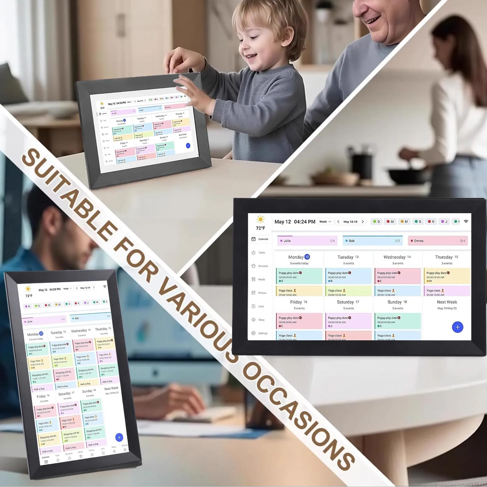 

Smart Digital Calendar 15.6 Inch Touchscreen WiFi 1080P HD Interactive Display Wall Planner Digital Calendar with APP 32G Memory