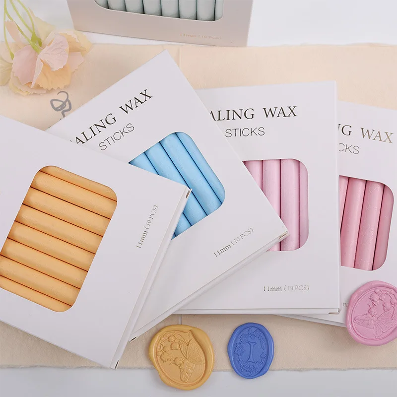 10pcs Round Lacquer Wax Sticks with Random Color Wedding Invitation Lacquer Stamps Wax Seals Stamps Scrapbooking Decorations