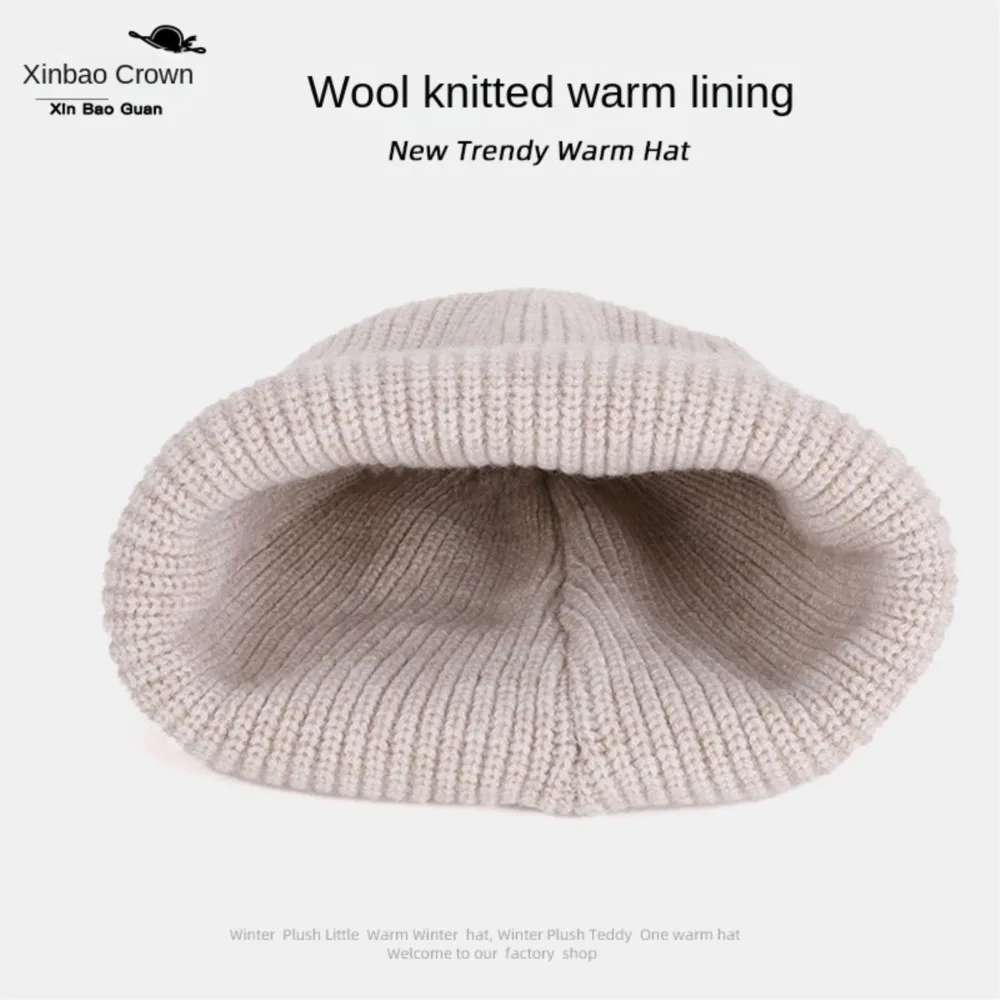 3Pcs Set Hat Scarves Gloves Women Winter Outdoor Warm Headscarves Ear Protecting Knitted Cap Cozy Elastic Solid Tone Windproof