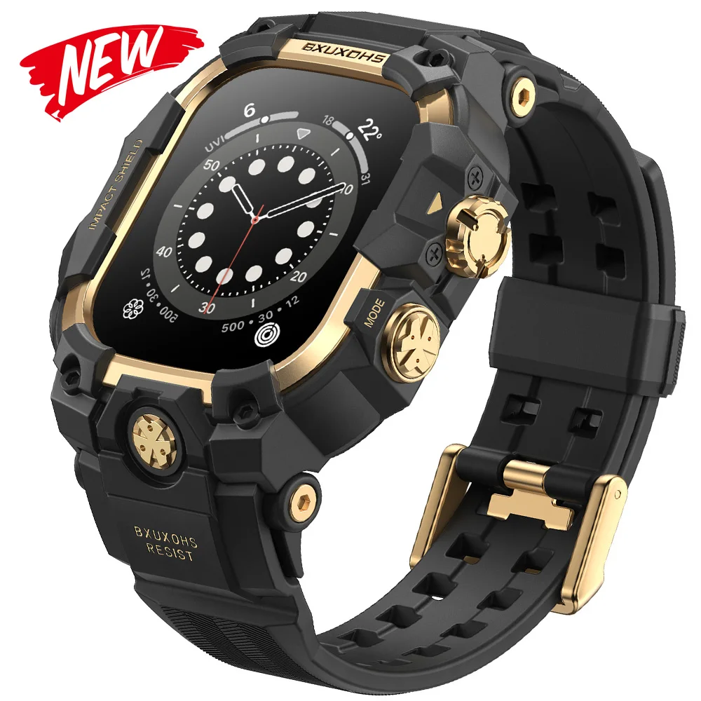 Luxury Modification for Apple Watch Ultra 11 10 9 8 7 6 5 4 SE Integrated Protective Case Strap For iWatch Series 49mm 46 45 44