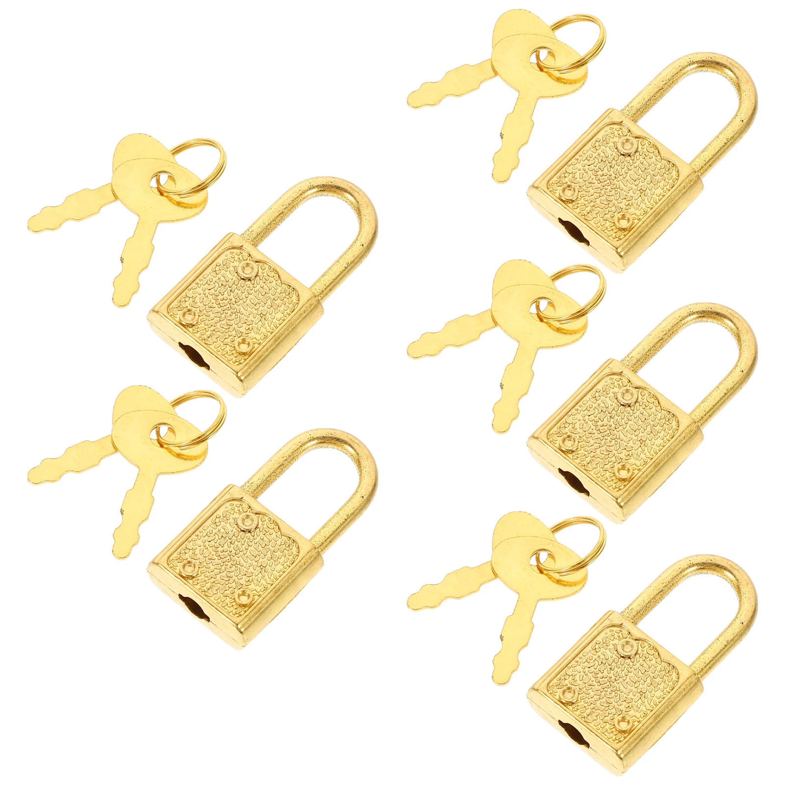 5 Sets Treasure Box Small Lock Head Decor Vintage Key Chest Toy with Chinese Old Style Plastic Mini Locks Child