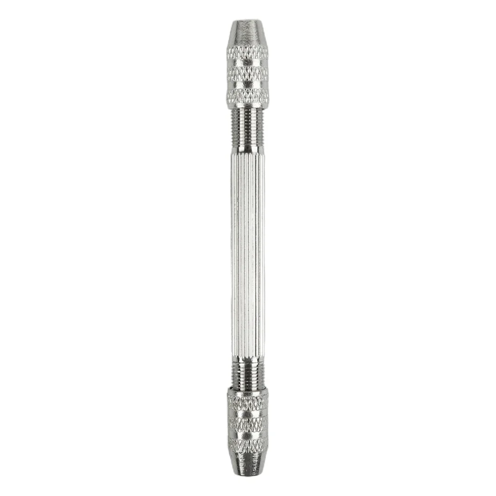 Power Tools Drill Bits Hand Tools Chrome Plating Double Head Hand Drill Jewelry Tools Silver 105mm Aluminum Alloy Material