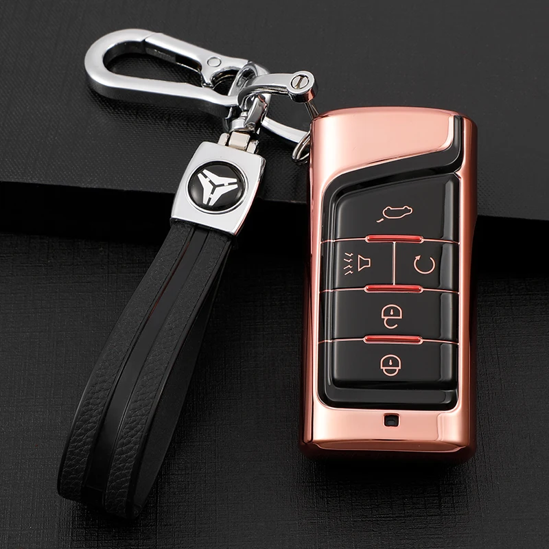 Car Key Cover Case Keychain Protaector Key Ring For Gac Trumpchi GS3 GS4 GS5 GS7 GS8 GA3 GA4 GA5 GA6 GA8 M6 M8 2013 - 2021