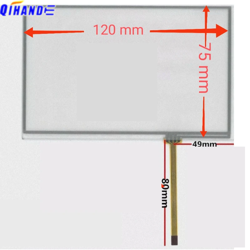 1個10ピース/ロット5インチ120 × 75ミリメートルユニバーサル抵抗デジタイザのタッチスクリーンパネルのガラスgpsナビゲーションMP3交換部品