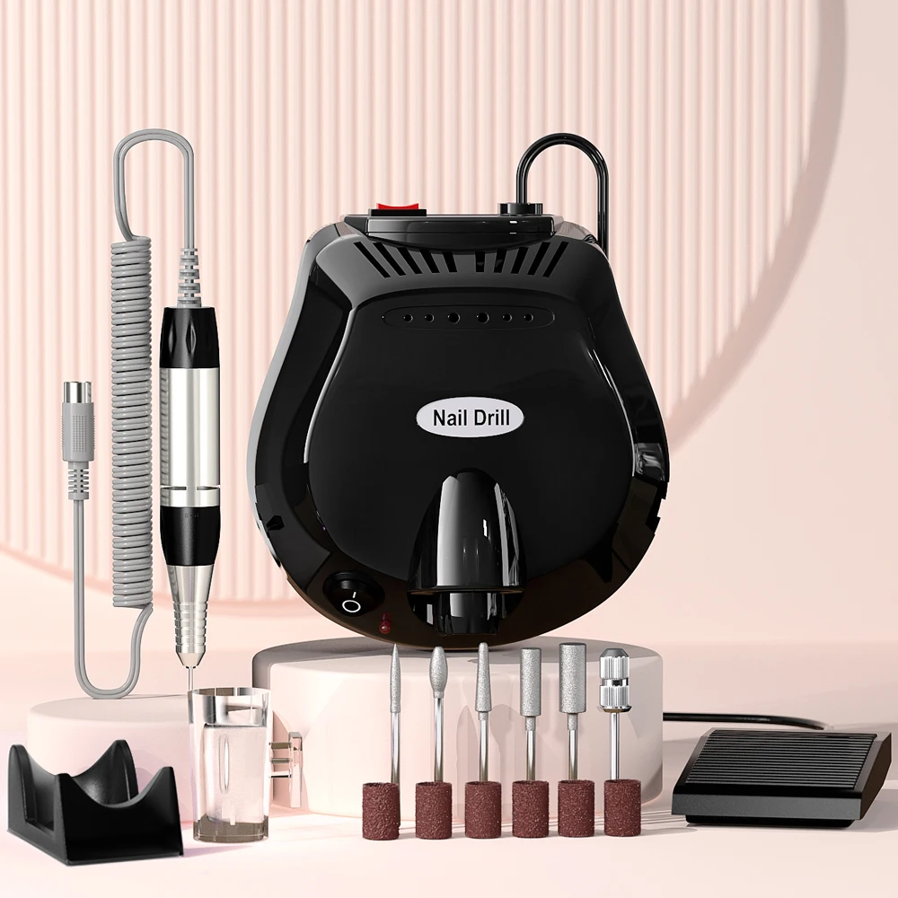LULAA Electric Nail Drill Machine Nail Sander Drill for Nails Accessories Milling Cutter for Manicure Driller Pedicure Kit