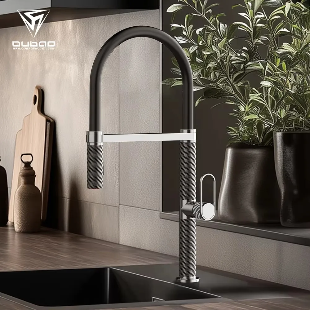 Modern Hot and Cold Water Mixer Tap Silicone Spout Stainless Steel Kitchen Faucet With Flexible 360 Degree Rotation Sprayer